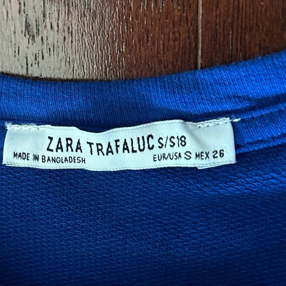 Zara Blue Modi Dress Size Small Relaxed Asymmetric 100% Cotton excellent - Picture 10 of 10